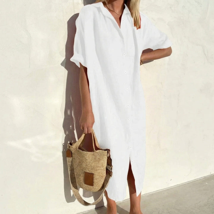 Women's Oversized Midi Shirt Dress - Relaxed Fit