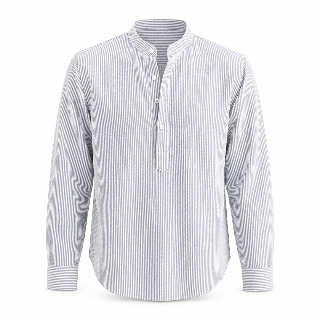 ELENA HARPER™  |  STRIPED HIGH COLLAR SHIRT FOR MEN