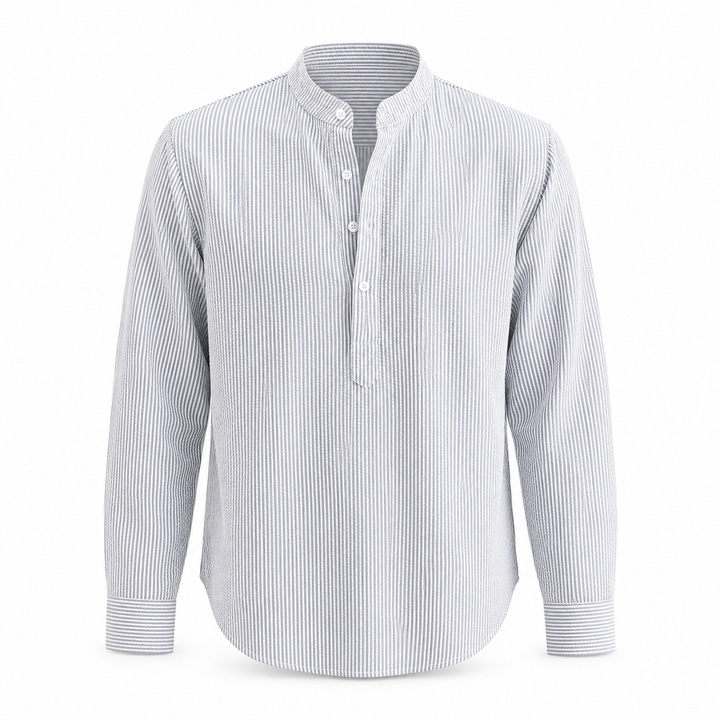ELENA HARPER™  |  STRIPED HIGH COLLAR SHIRT FOR MEN