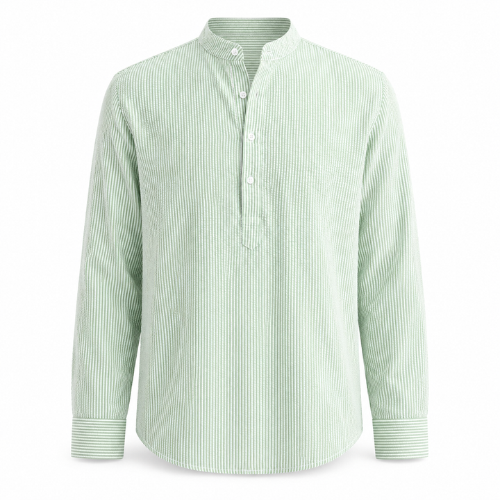 ELENA HARPER™  |  STRIPED HIGH COLLAR SHIRT FOR MEN