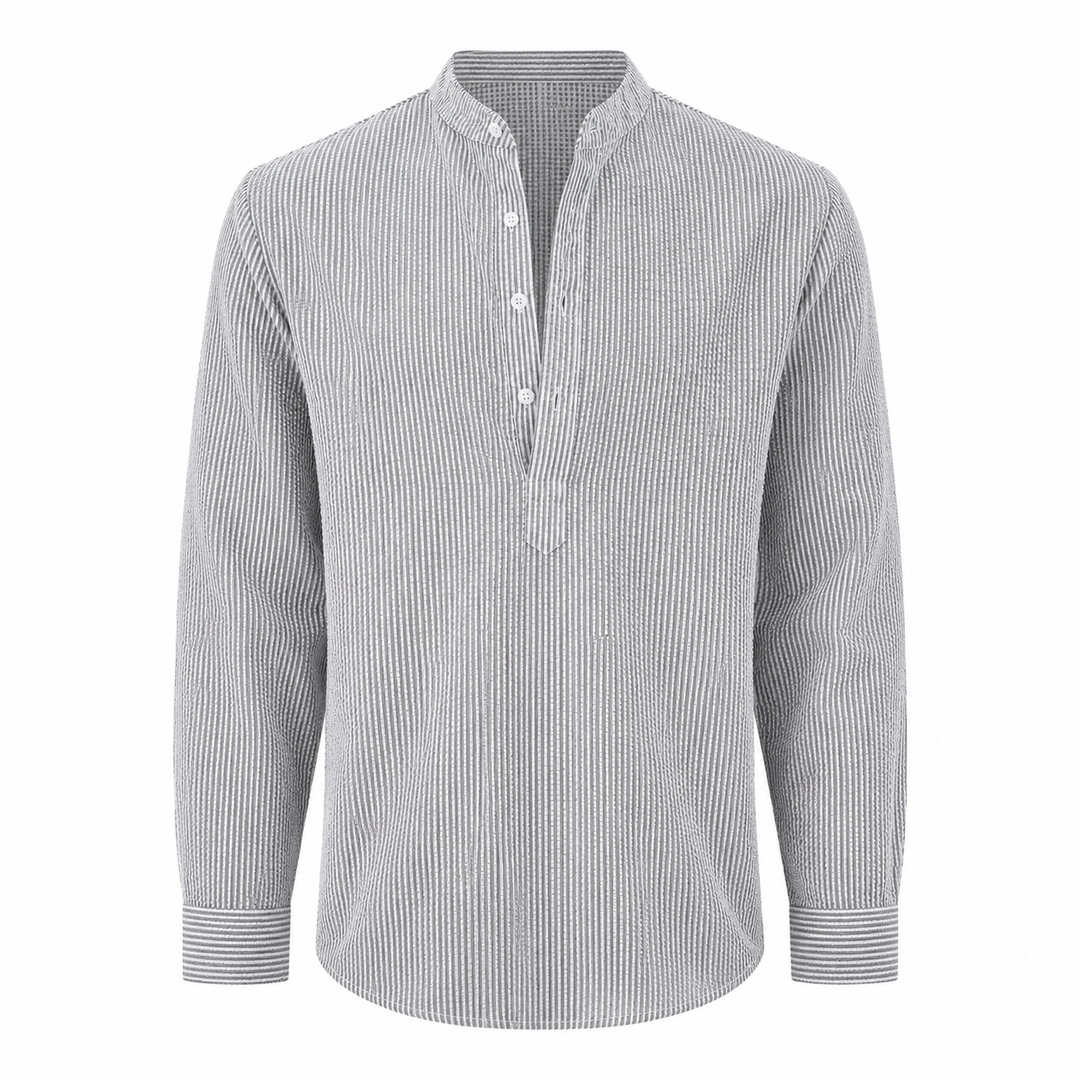 ELENA HARPER™  |  STRIPED HIGH COLLAR SHIRT FOR MEN
