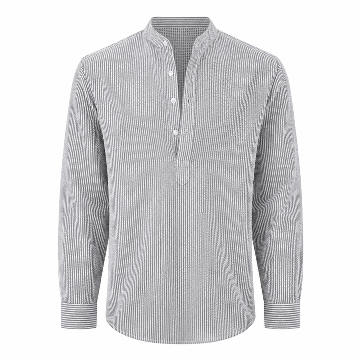 ELENA HARPER™  |  STRIPED HIGH COLLAR SHIRT FOR MEN