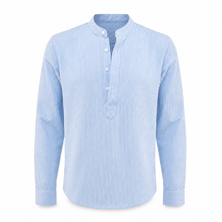 ELENA HARPER™  |  STRIPED HIGH COLLAR SHIRT FOR MEN