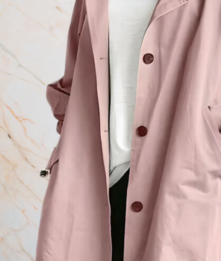 Stephane Oversized and Long Coat Jacket with Buttons and Deep Side Pockets - Elena Harper