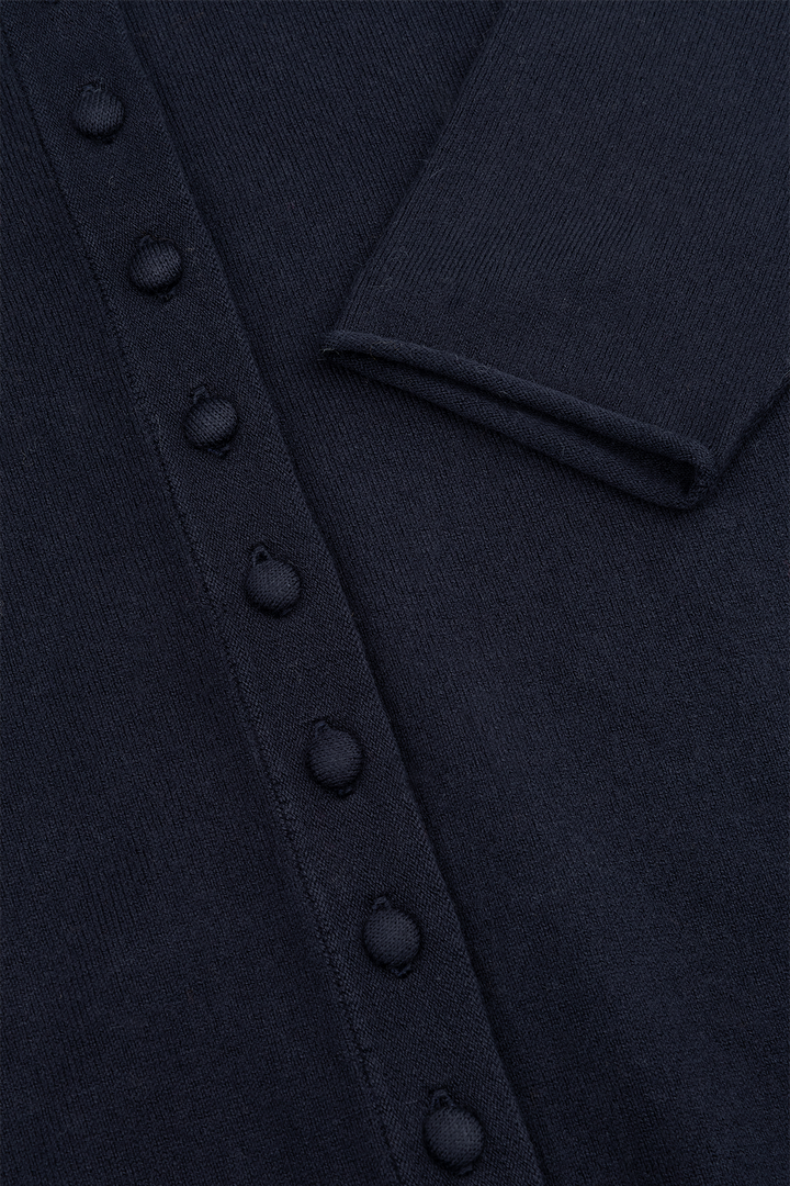 Cardigan for Women | Elegant Stand-Up Collar & Refined Button Placket