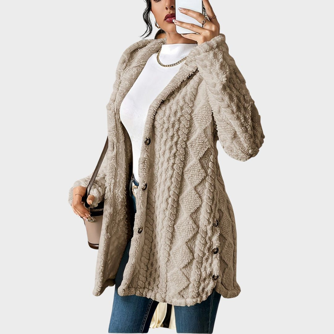Women's Cardigan | Cable Knit with Hood