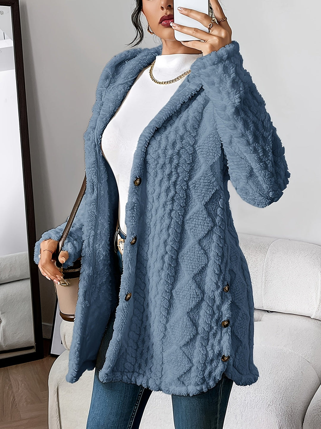 Women's Cardigan | Cable Knit with Hood