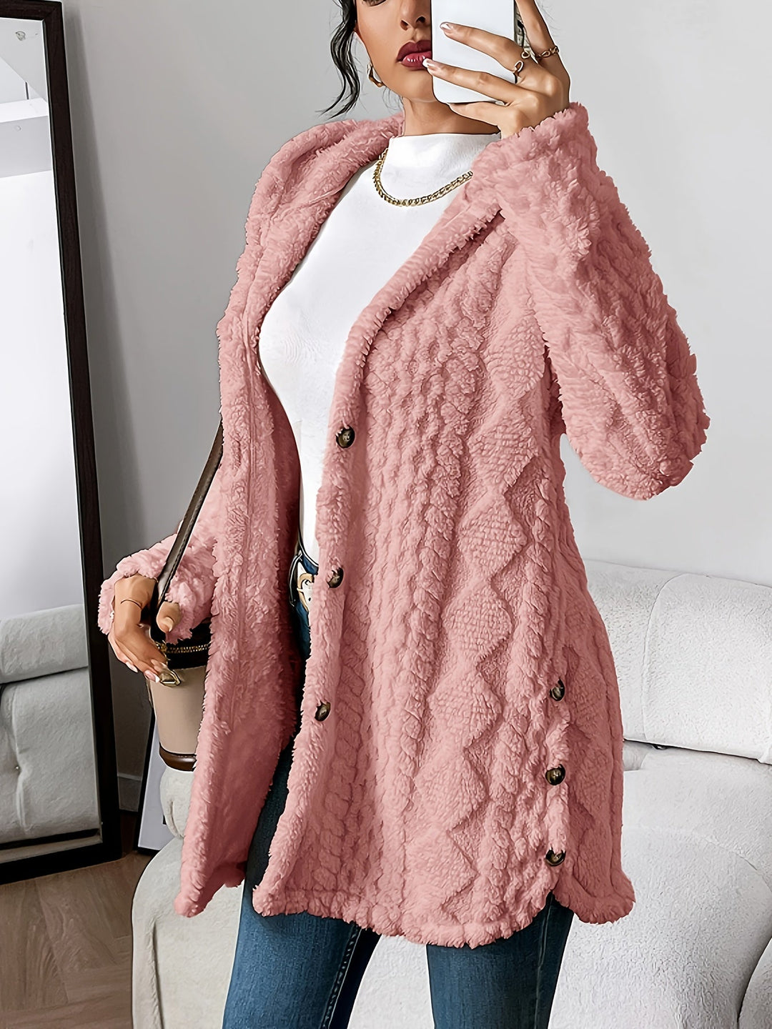 Women's Cardigan | Cable Knit with Hood