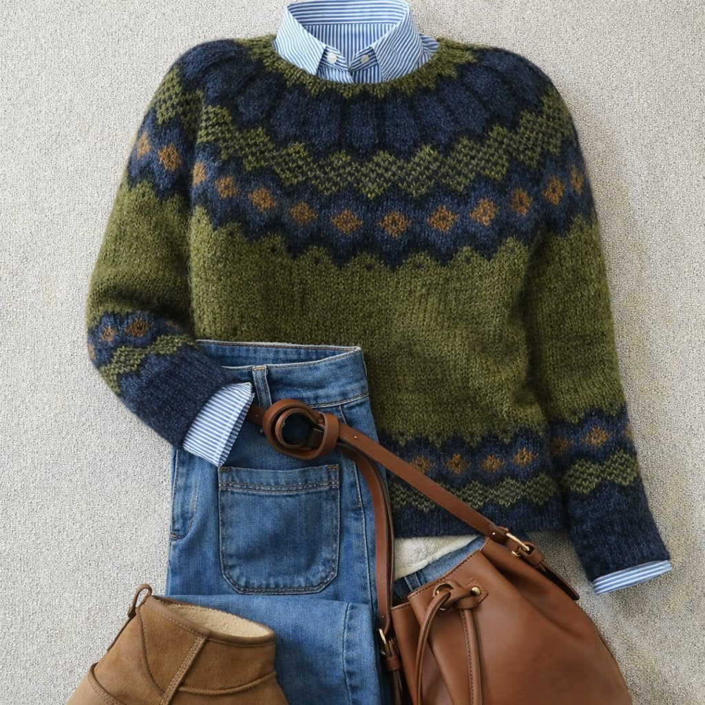 Strickpullover Damen | Fair-Isle-Muster & Lockere Passform