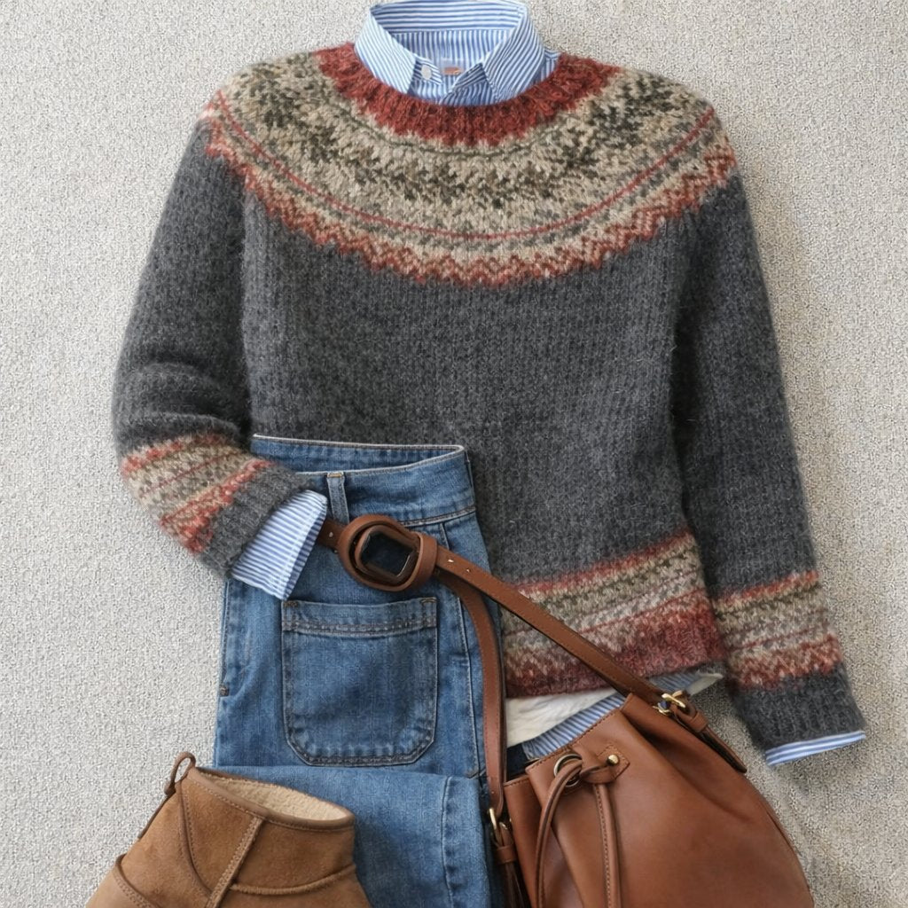 Strickpullover Damen | Norwegermuster & Weich