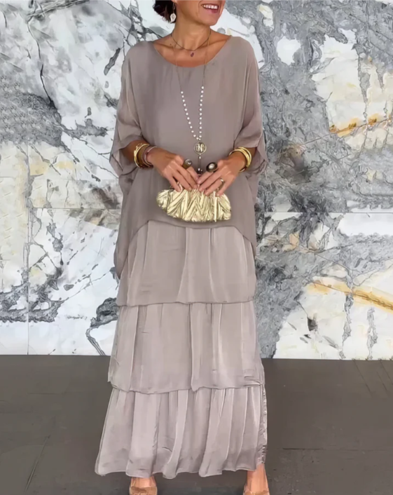 Caroline Loose Round Neck Maxi Dress - Elena Harper