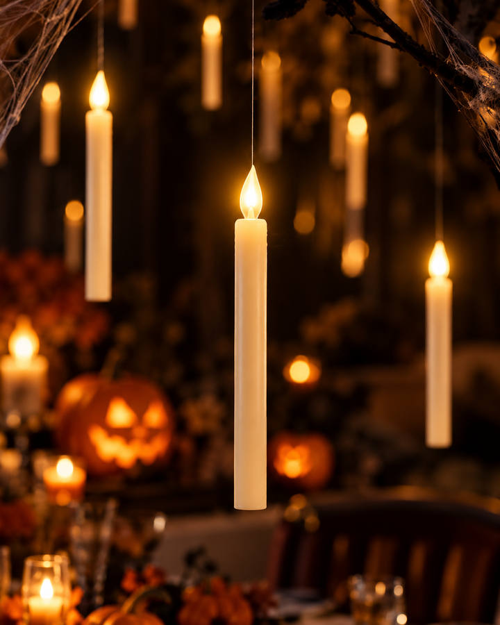 Halloween Floating LED Candles With Wand Remote