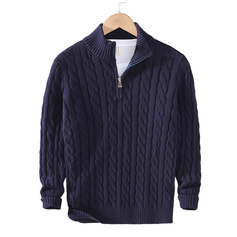 HARRINGTON OXFORD | CABLE ZIP SWEATER TROUSERS SET FOR MEN