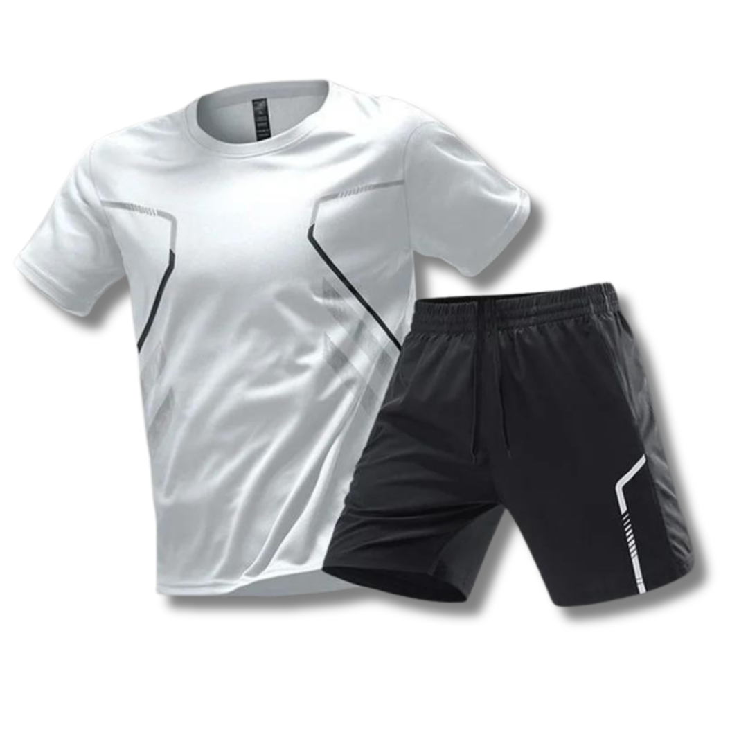 Men's Breathable Sports Set Quick Dry T-Shirt and Shorts, view 2 - Elena Harper