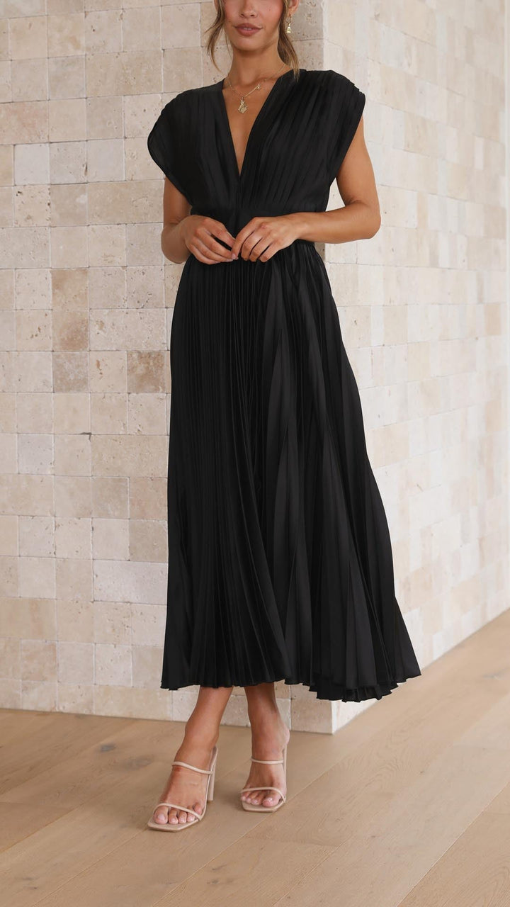 Alexis Elegant Pleated Dress - Elena Harper