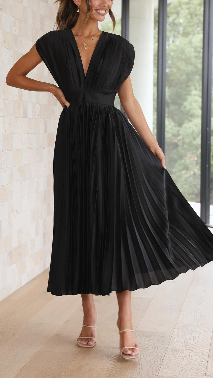 Alexis Elegant Pleated Dress - Elena Harper