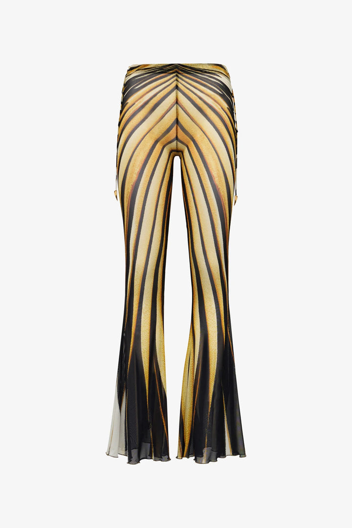 Gold Radiant High Flare Pants, view 5 - Elena Harper
