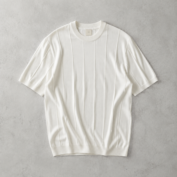 Dinant Wide Rib Knit Short Sleeve Tee