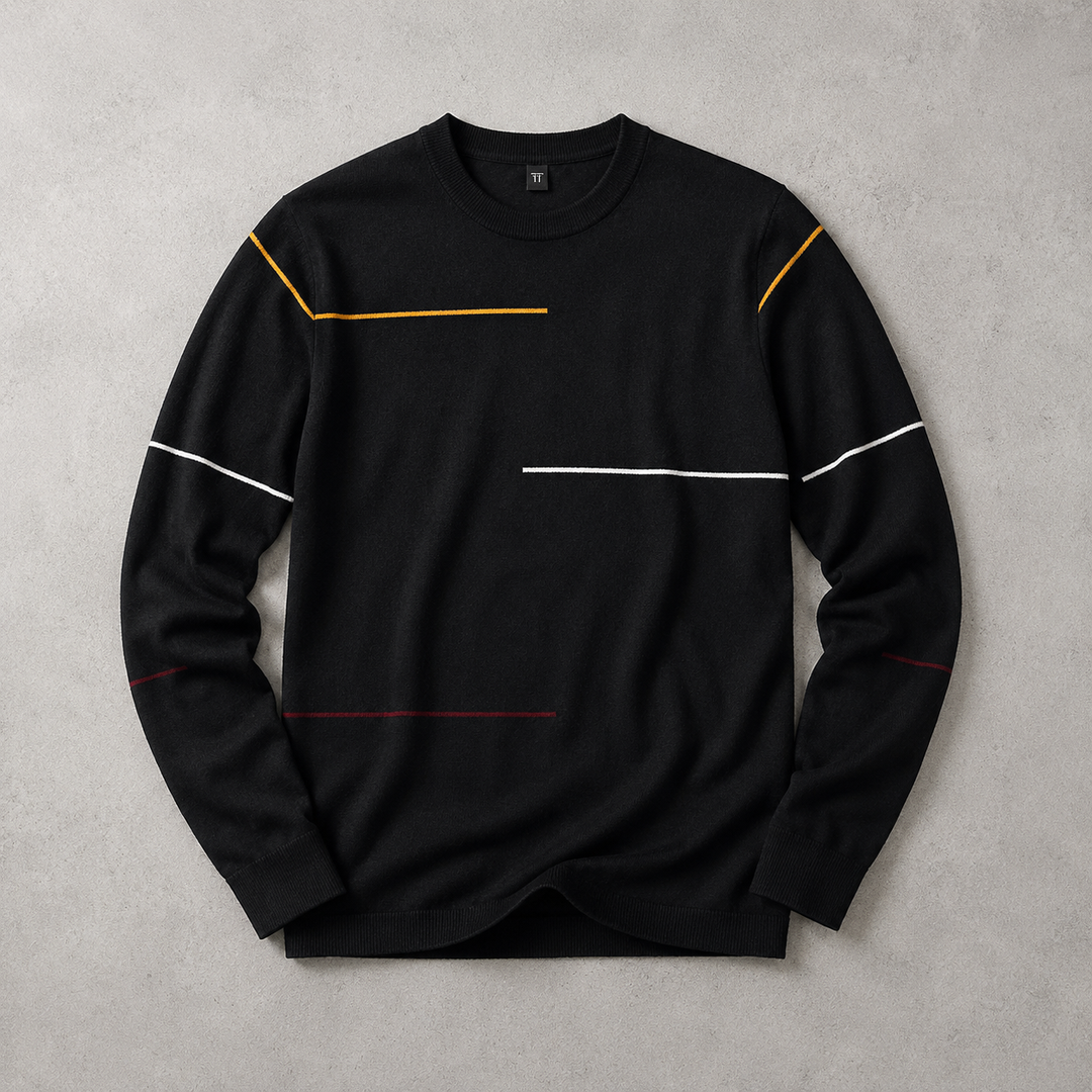 Reims Contrast Stripe Crew Neck Sweater