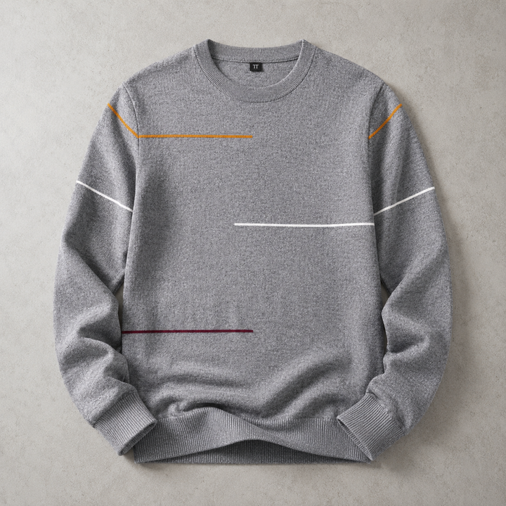 Reims Contrast Stripe Crew Neck Sweater