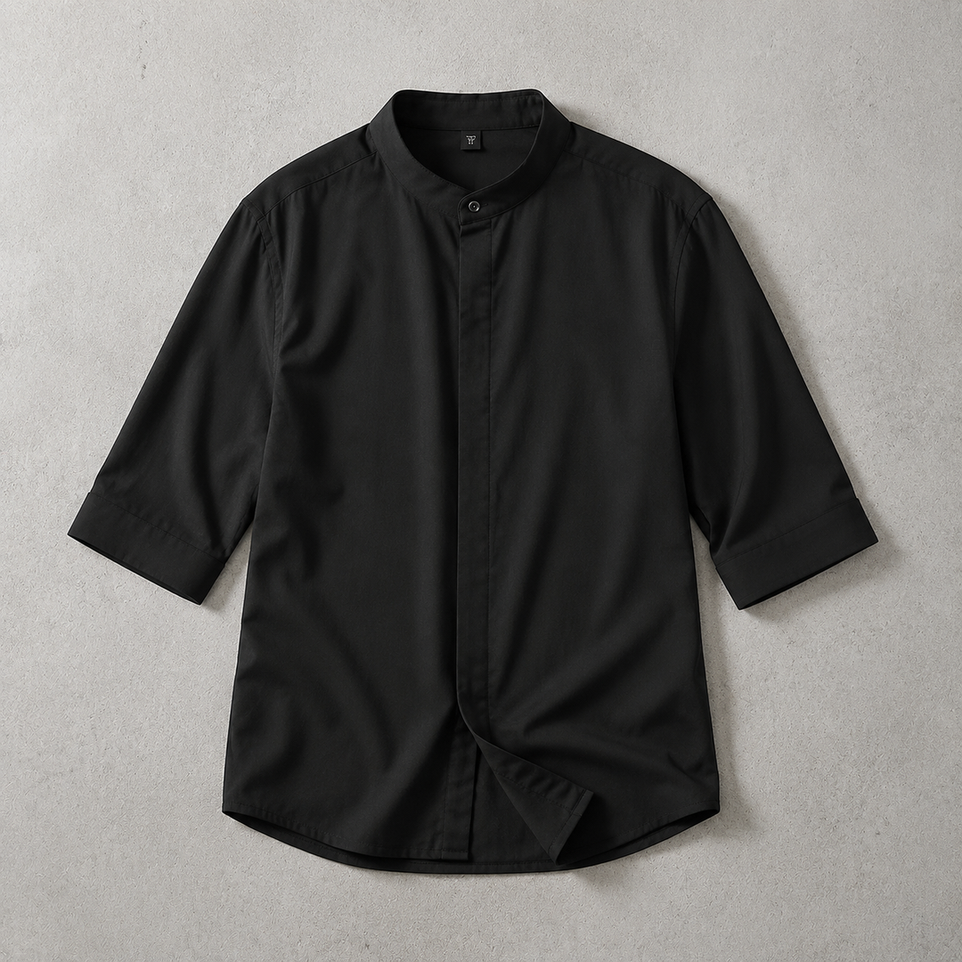 Tetbury Band Collar Half Sleeve Shirt