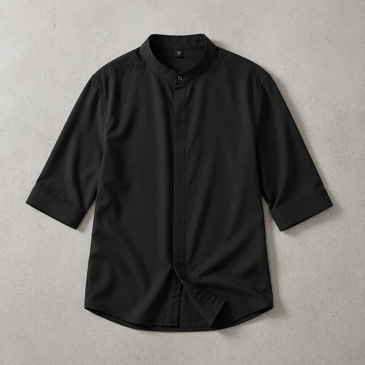 Tetbury Band Collar Half Sleeve Shirt