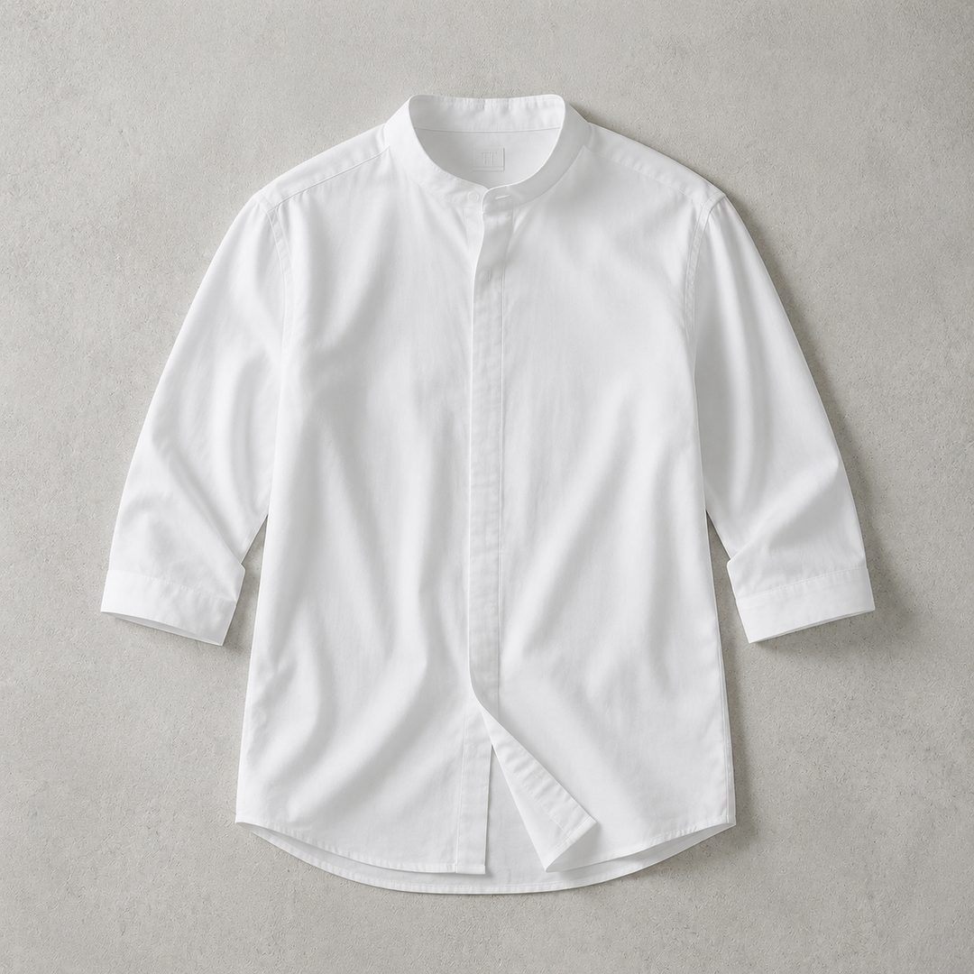 Tetbury Band Collar Half Sleeve Shirt