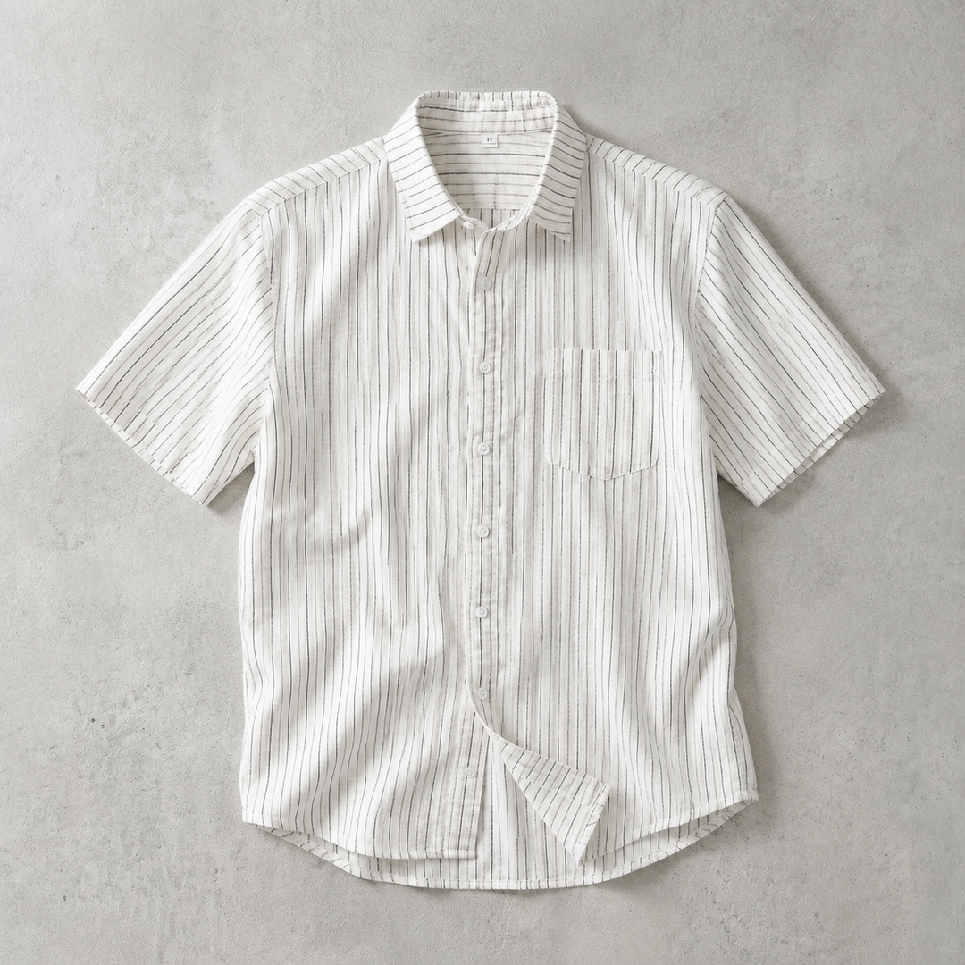 Cadiz Textured Stripe Short Sleeve Shirt
