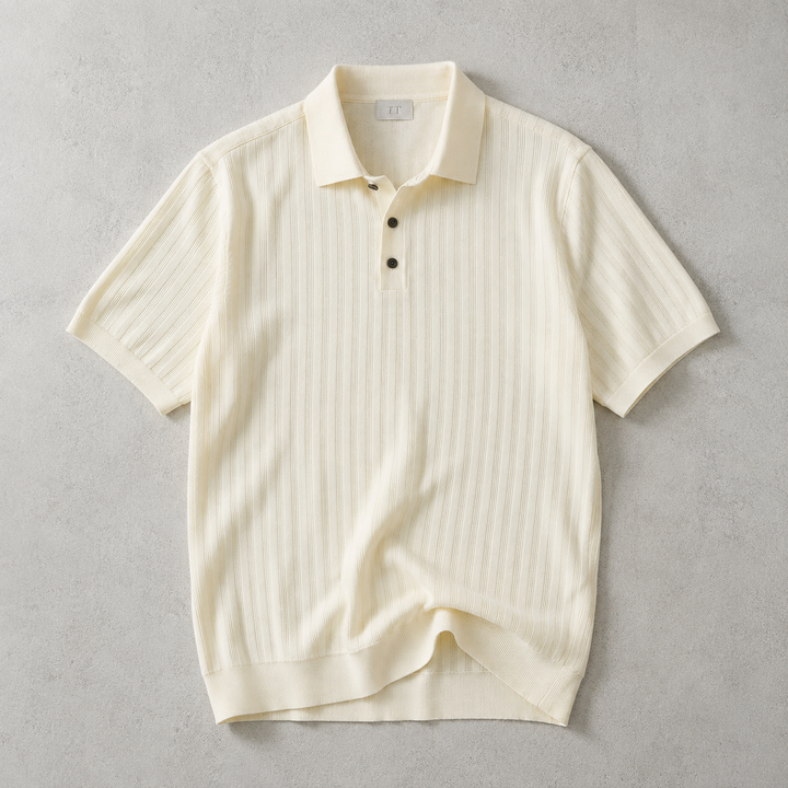 Cadaques Ribbed Knit Polo Shirt