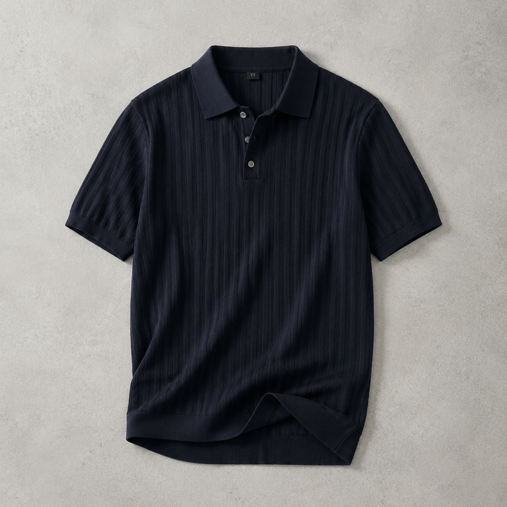 Cadaques Ribbed Knit Polo Shirt