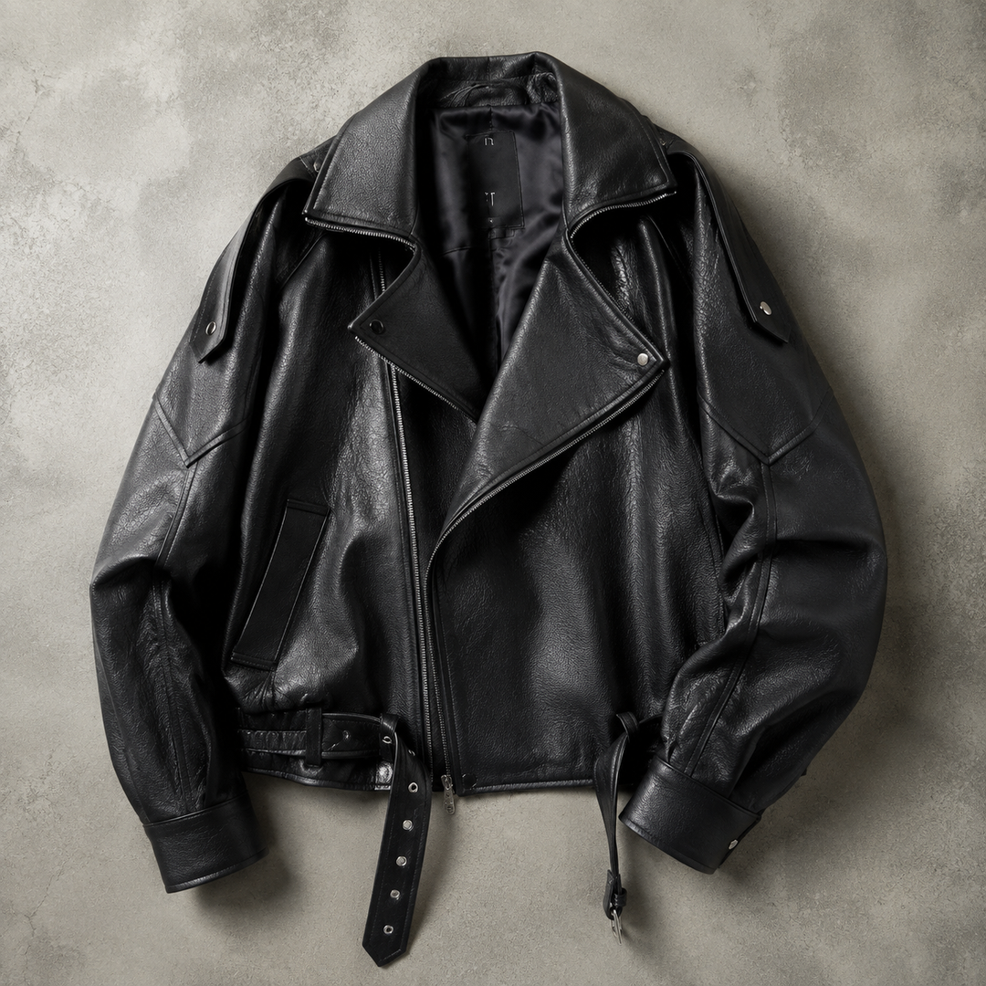 Sintra Oversized Belted Biker Jacket