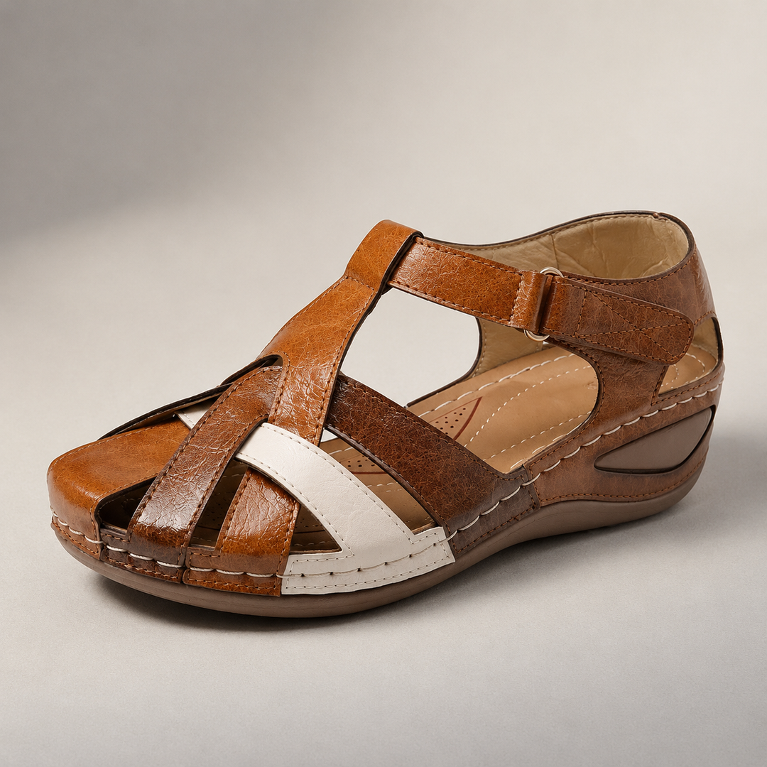 Montalcino Closed Toe Crisscross Wedge Sandal