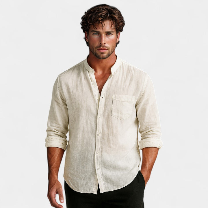 MEN'S UTILITY STYLE HIGH COLLAR SHIRT