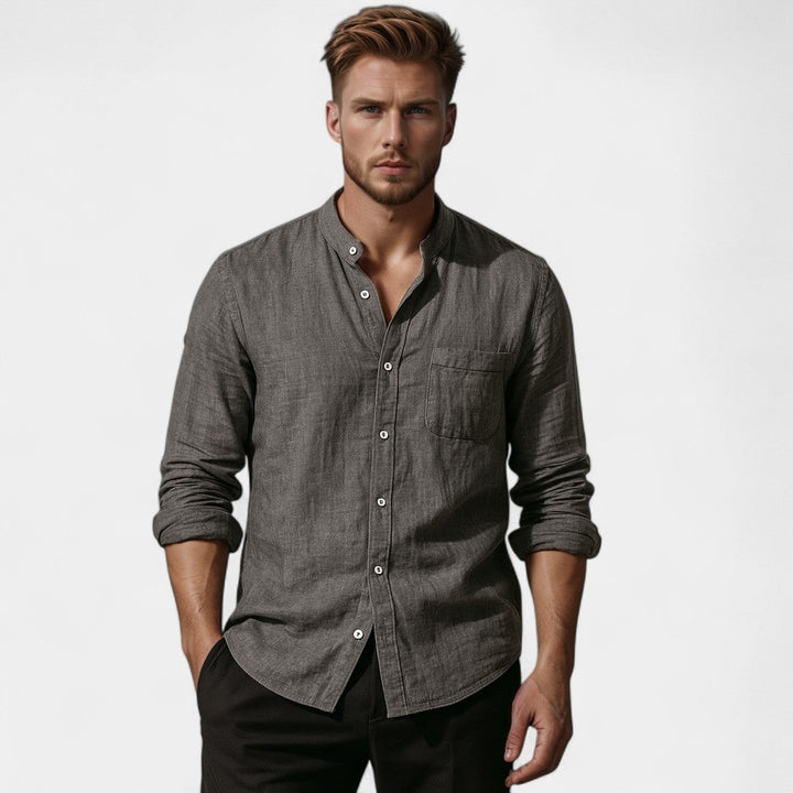 MEN'S UTILITY STYLE HIGH COLLAR SHIRT