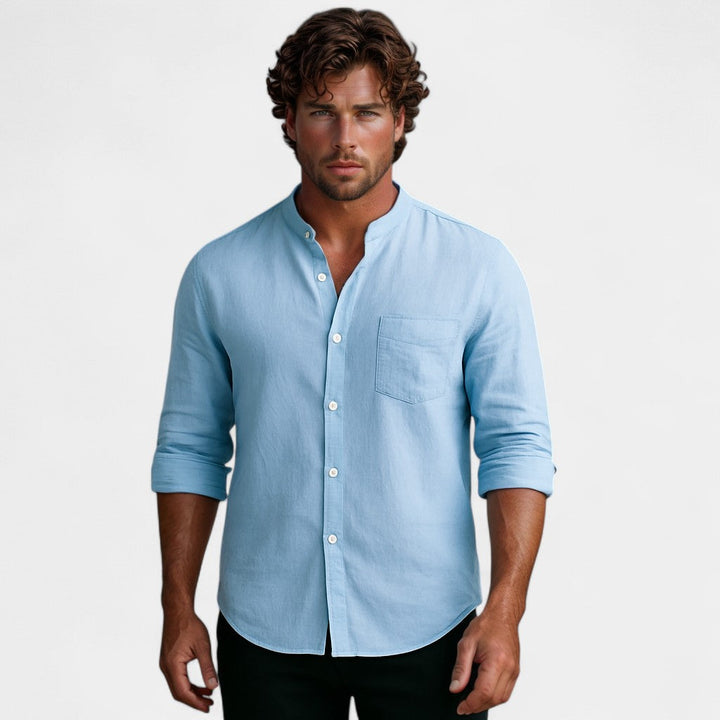 MEN'S UTILITY STYLE HIGH COLLAR SHIRT