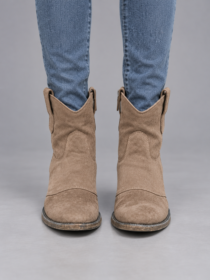 Women’s Suede Look Cowboy Ankle Boots