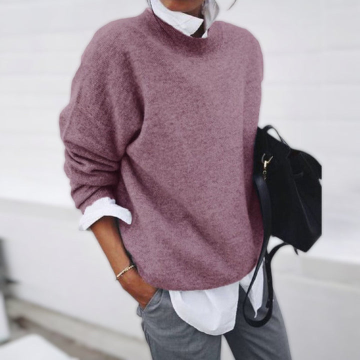 Émilie - Elegant Oversized Sweater with High Collar