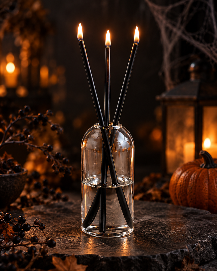 Halloween Refillable Glass Oil Candles
