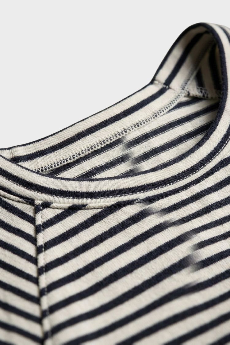 Women's Striped Shirt | Round Neck & Casual Cut