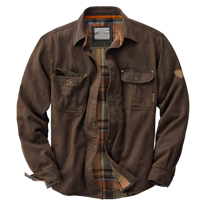 Men's Waxed Fabric Trucker Jacket Water and Wind Resistant, view 3 - Elena Harper