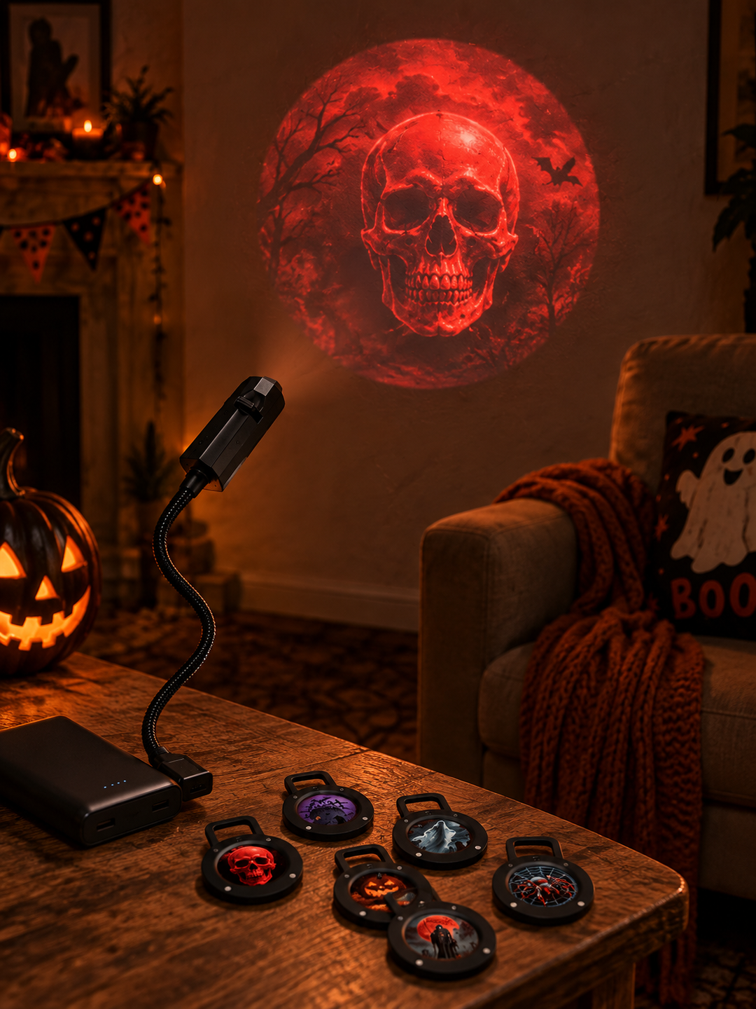 Halloween LED USB Projector Lamp
