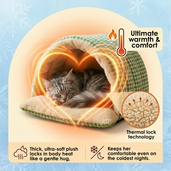 Cavina Plush Half-Dome Cave Bed for Cats - Elena Harper