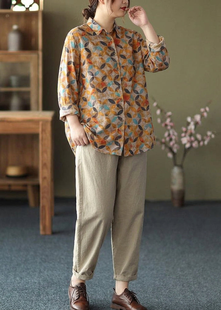 Liora Spring Tunic Pattern Photography Red Print Blouse, view 2 - Elena Harper