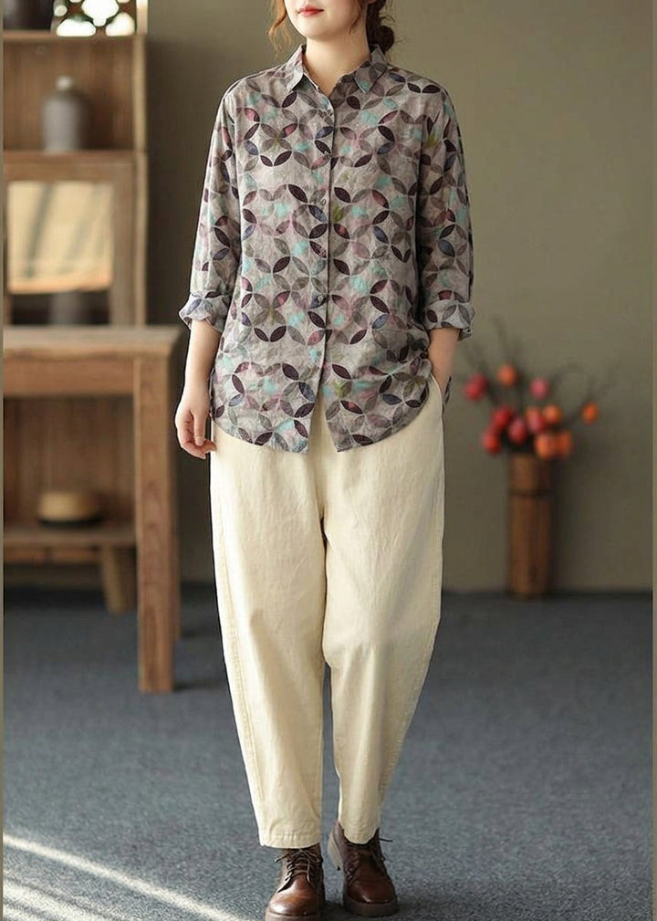 Liora Spring Tunic Pattern Photography Red Print Blouse, view 3 - Elena Harper