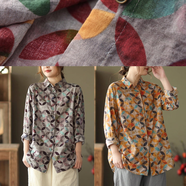 Liora Spring Tunic Pattern Photography Red Print Blouse, view 5 - Elena Harper