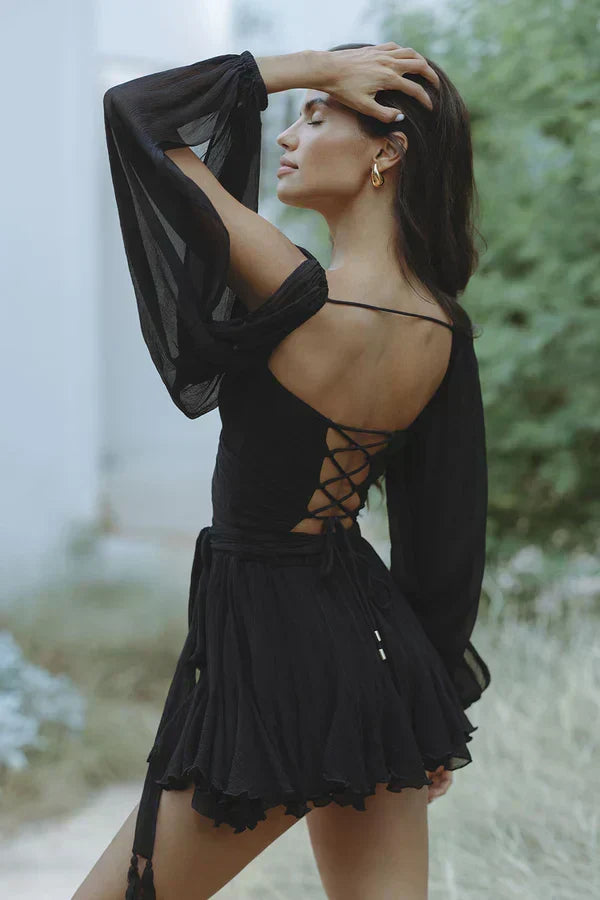 Layla Playful Mini Dress with Balloon Sleeves - Elena Harper