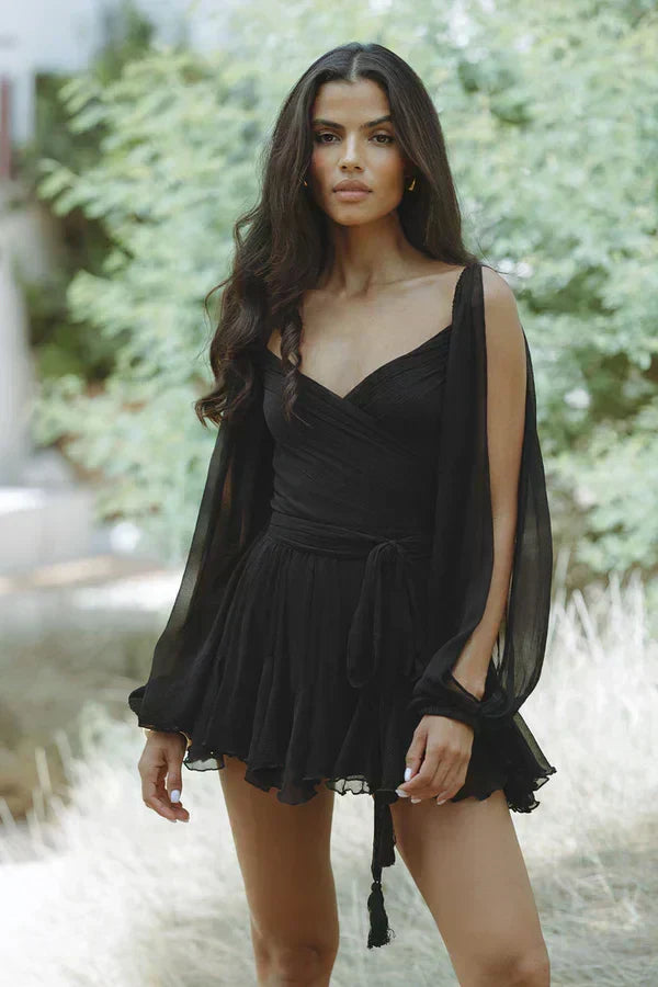 Layla Playful Mini Dress with Balloon Sleeves - Elena Harper
