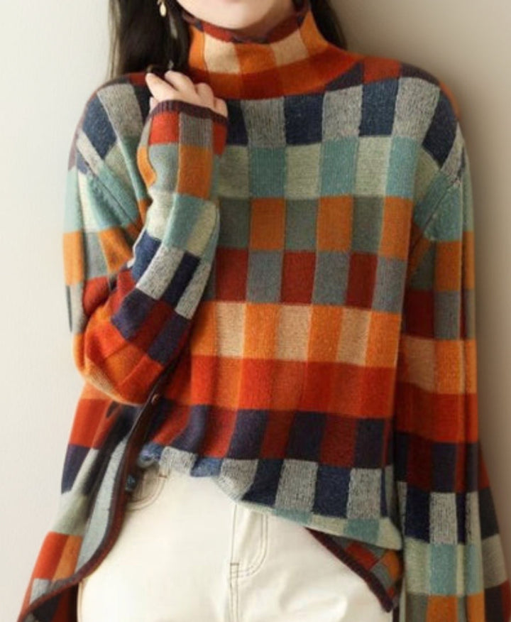 Aurélie - Chic Vichy Printed Sweater