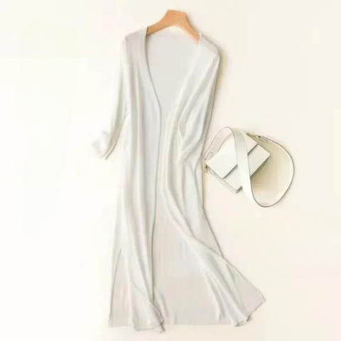 Women's Versatile Long Open Front Cardigan for Everyday Comfort
