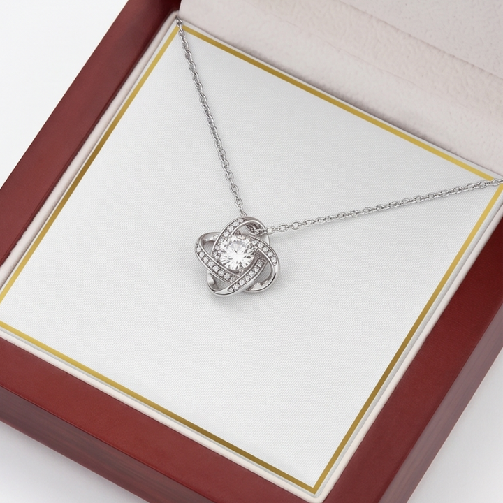 Adoria "To My Daughter" love knot necklace gift set, view 9 - Elena Harper
